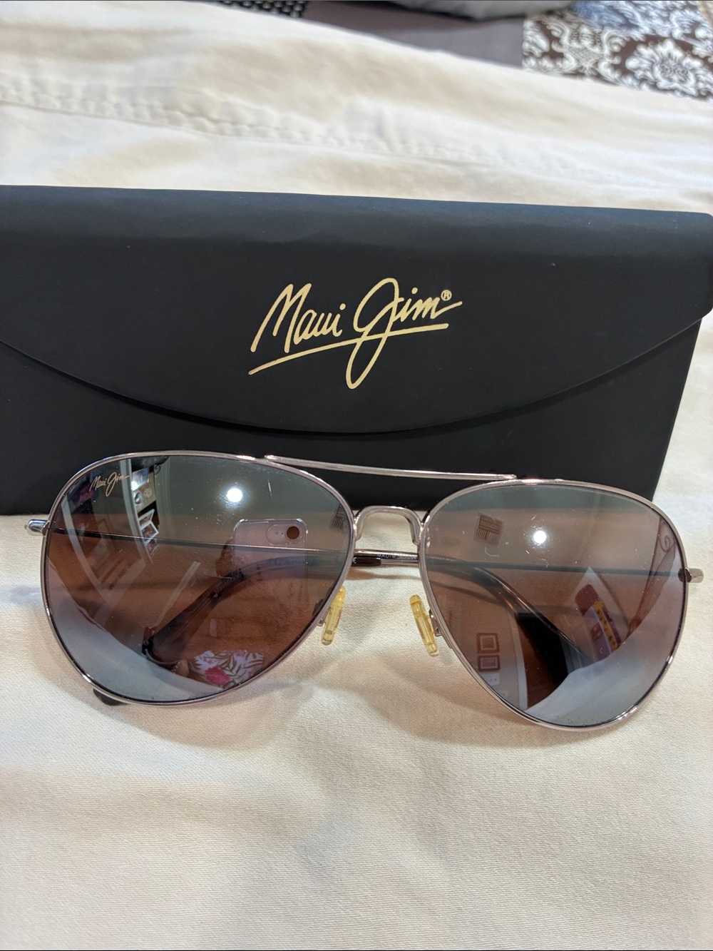 LIKE NEW Maui Jim Mavericks HS264-16 HCL Bronze Polarized Aviators